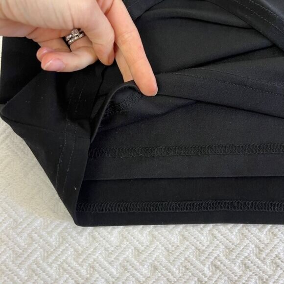 Vintage Joseph Ribkoff Women's Size Medium Black A Line Lined Mini Skirt Stretch - Picture 4 of 12